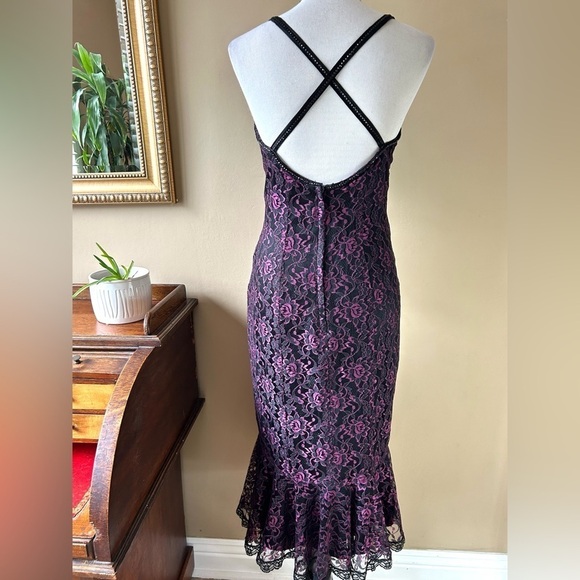 Vintage 90s Gunne Sax Jessica McClintock Lace Gown Cocktail Dress Whimsigoth S - Picture 5 of 10